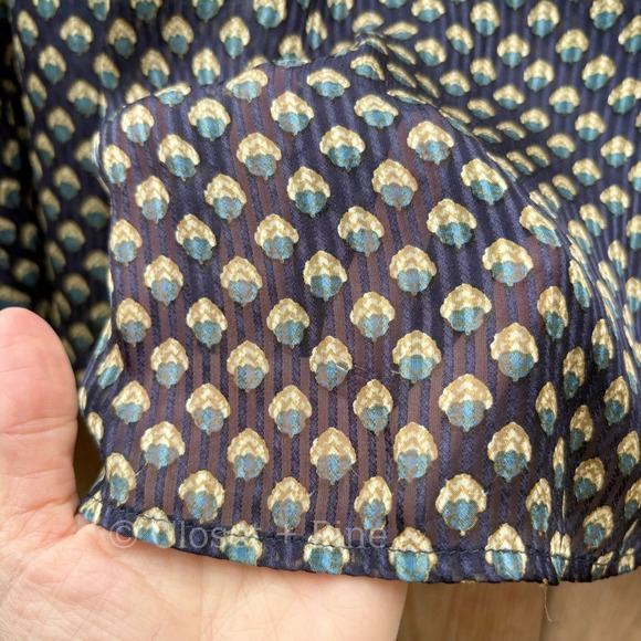 Doen Manzanita Blouse Size Medium 100% Silk Navy Blue Black Top Boho - Picture 13 of 17